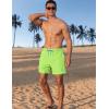 imageAPTRO Mens Swim Trunks 5 inch Board Shorts Quick Dry Bathing Suits with Mesh Lining Beach Swim Shorts with Zipper PocketsNeon Green