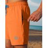 imageAPTRO Mens Swim Trunks 5 inch Board Shorts Quick Dry Bathing Suits with Mesh Lining Beach Swim Shorts with Zipper PocketsOrange