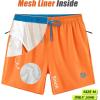 imageAPTRO Mens Swim Trunks 5 inch Board Shorts Quick Dry Bathing Suits with Mesh Lining Beach Swim Shorts with Zipper PocketsOrange