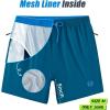 imageAPTRO Mens Swim Trunks 5 inch Board Shorts Quick Dry Bathing Suits with Mesh Lining Beach Swim Shorts with Zipper PocketsPeacock Blue