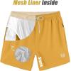 imageAPTRO Mens Swim Trunks 5 inch Board Shorts Quick Dry Bathing Suits with Mesh Lining Beach Swim Shorts with Zipper PocketsYellow