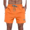 imageAPTRO Mens Swim Trunks 5 inch Board Shorts Quick Dry Bathing Suits with Mesh Lining Beach Swim Shorts with Zipper PocketsOrange