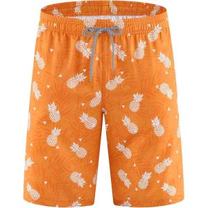 imageAPTRO Mens Quick Dry Swim Trunks 9quot Bathing Suit Breathable Board Shorts Summer Beach SwimwearN2 Pineapple Orange