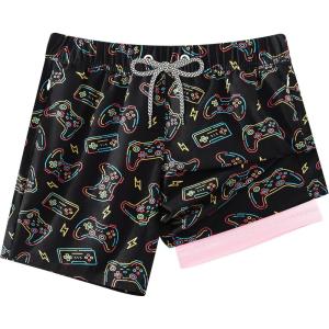 imageAPTRO 2 in 1 Boys Swim Trunks Quick Dry Kids Bathing Suits Zipper Pockets Board Shorts 516YG07game