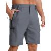 imageAPTRO Mens Cargo Shorts 9quot Golf Hiking Work Quick Dry Lightweight Shorts with 5 Zipper PocketsA03dark Gray
