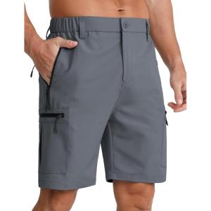 imageAPTRO Mens Cargo Shorts 9quot Golf Hiking Work Quick Dry Lightweight Shorts with 5 Zipper PocketsA03dark Gray