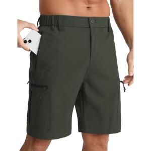 imageAPTRO Mens Cargo Shorts 9quot Golf Hiking Work Quick Dry Lightweight Shorts with 5 Zipper PocketsA04army Green