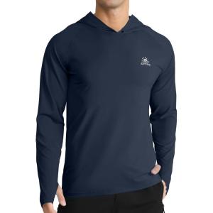 imageAPTRO Mens UPF 50 Sun Protection Long Sleeve Hoodie Shirts UV Outdoor Fishing Shirts SPF Rash Guard Shirts for MenMs25 Dark Blue