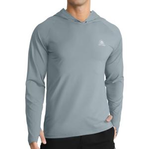 imageAPTRO Mens UPF 50 Sun Protection Long Sleeve Hoodie Shirts UV Outdoor Fishing Shirts SPF Rash Guard Shirts for MenMs28 Light Grey