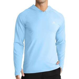 imageAPTRO Mens UPF 50 Sun Protection Long Sleeve Hoodie Shirts UV Outdoor Fishing Shirts SPF Rash Guard Shirts for MenMs30 Light Blue