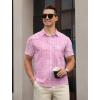 image:imageAPTRO Mens Casual Dress Shirts Quick Dry Short Sleeve Button Down Summer Stylish ShirtsDs04 Pink
