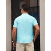 image:imageAPTRO Mens Casual Dress Shirts Quick Dry Short Sleeve Button Down Summer Stylish ShirtsDs06 Cyan