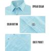 image:imageAPTRO Mens Casual Dress Shirts Quick Dry Short Sleeve Button Down Summer Stylish ShirtsDs06 Cyan