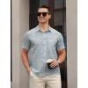 image:imageAPTRO Mens Casual Dress Shirts Quick Dry Short Sleeve Button Down Summer Stylish ShirtsDs07 Gray