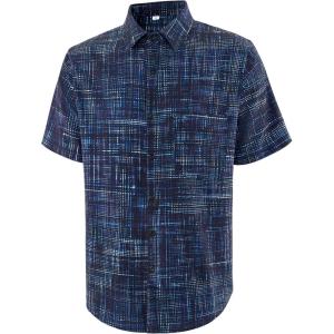 image:imageAPTRO Mens Casual Dress Shirts Quick Dry Short Sleeve Button Down Summer Stylish ShirtsDs02 Navy