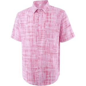 image:imageAPTRO Mens Casual Dress Shirts Quick Dry Short Sleeve Button Down Summer Stylish ShirtsDs04 Pink