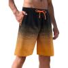image:imageAPTRO Mens Swim Trunks 9 inch Bathing Suit Board Shorts with Zipper Pockets Swimming Swimsuit Beach Shorts Big and TallLr Black Orange