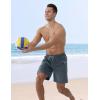 image:imageAPTRO 2 in 1 Mens Swim Trunks 7 Mens Bathing Suit Board Shorts with Zipper Pockets Quick Dry Swim ShortsA2 Gray