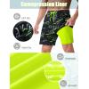 image:imageAPTRO 2 in 1 Mens Swim Trunks 7 Mens Bathing Suit Board Shorts with Zipper Pockets Quick Dry Swim ShortsA5 Green Stripes