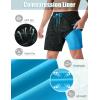 image:imageAPTRO 2 in 1 Mens Swim Trunks 7 Mens Bathing Suit Board Shorts with Zipper Pockets Quick Dry Swim ShortsA6 Black Grayblue