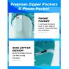 image:imageAPTRO Mens Swim Trunks with Compression Liner 5 Quick Dry Bathing Suit Swim Shorts with Zipper Pockets Board Shorts SwimsuitW05cyan