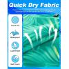 image:imageAPTRO Mens Swim Trunks with Compression Liner 5 Quick Dry Bathing Suit Swim Shorts with Zipper Pockets Board Shorts SwimsuitW08 Green Leaf