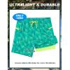 image:imageAPTRO Mens Swim Trunks with Compression Liner 5 Quick Dry Bathing Suit Swim Shorts with Zipper Pockets Board Shorts SwimsuitW08 Green Leaf
