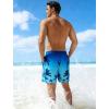 image:imageAPTRO Mens Swim Trunks with Compression Liner 5 inch Inseam Quick Dry 2 in 1 Swimming Board Shorts Beach with Zipper PocketsLr01 Coconut Tree Blue