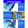 image:imageAPTRO Mens Swim Trunks with Compression Liner 5 inch Inseam Quick Dry 2 in 1 Swimming Board Shorts Beach with Zipper PocketsLr01 Coconut Tree Blue