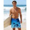 image:imageAPTRO Mens Swim Trunks with Compression Liner 5 inch Inseam Quick Dry 2 in 1 Swimming Board Shorts Beach with Zipper PocketsLr01 Coconut Tree Blue