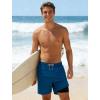 image:imageAPTRO Mens Swim Trunks with Compression Liner 5 inch Inseam Quick Dry 2 in 1 Swimming Board Shorts Beach with Zipper PocketsLr08 Navy