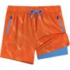 image:imageAPTRO Mens Casual Shorts 5 with Compression Liner 2 in 1 Summer Beach Vacation Short with Zipper Pockets