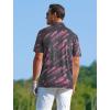 image:imageAPTRO Golf Shirts for Men Moisture Wicking Hawaiian Polo Shirts Dry Fit with Print and Short SleeveS04 Black Pink
