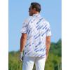 image:imageAPTRO Golf Shirts for Men Moisture Wicking Hawaiian Polo Shirts Dry Fit with Print and Short SleeveS05 White Blue