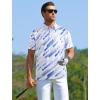 image:imageAPTRO Golf Shirts for Men Moisture Wicking Hawaiian Polo Shirts Dry Fit with Print and Short SleeveS05 White Blue