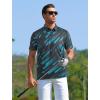 image:imageAPTRO Golf Shirts for Men Moisture Wicking Hawaiian Polo Shirts Dry Fit with Print and Short SleeveS06 Black Blue