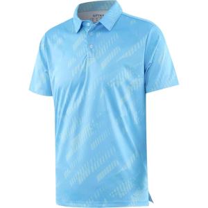 image:imageAPTRO Golf Shirts for Men Moisture Wicking Hawaiian Polo Shirts Dry Fit with Print and Short SleeveS03 Lake Blue