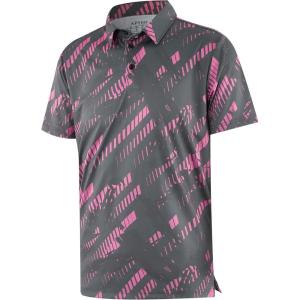 image:imageAPTRO Golf Shirts for Men Moisture Wicking Hawaiian Polo Shirts Dry Fit with Print and Short SleeveS04 Black Pink