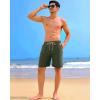 image:imageAPTRO Mens Swim Trunks 9 inch Bathing Suit Board Shorts with Zipper Pockets Swimming Swimsuit Beach Shorts Big and TallLr Army Green