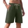 image:imageAPTRO Mens Swim Trunks 9 inch Bathing Suit Board Shorts with Zipper Pockets Swimming Swimsuit Beach Shorts Big and TallLr Army Green