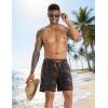 image:imageAPTRO Mens Swim Trunks 5 with Compression Liner Mens Board Shorts Quick Dry Bathing Suit with Zipper PocketsBlack Orange