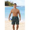 image:imageAPTRO Mens Swim Trunks 9 Inch Quick Dry Board Shorts with 4 Pockets No Liner Bathing Suit Swimwear Beach ShortGeometric Black