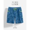 image:imageAPTRO Mens Swim Trunks 9 Inch Quick Dry Board Shorts with 4 Pockets No Liner Bathing Suit Swimwear Beach ShortGeometric Dark Blue