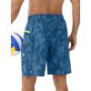 image:imageAPTRO Mens Swim Trunks 9 Inch Quick Dry Board Shorts with 4 Pockets No Liner Bathing Suit Swimwear Beach ShortGeometric Dark Blue