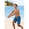 image:imageAPTRO Mens Swim Trunks 9 Inch Quick Dry Board Shorts with 4 Pockets No Liner Bathing Suit Swimwear Beach ShortGeometric Dark Blue