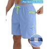 image:imageAPTRO Mens Swim Trunks 9 Inch Quick Dry Board Shorts with 4 Pockets No Liner Bathing Suit Swimwear Beach ShortLight Blue