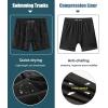image:imageAPTRO Mens Swim Trunks with Compression Liner 5 Inch Bathing Suit Beach SwimsuitsBlack Leaf