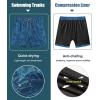 image:imageAPTRO Mens Swim Trunks with Compression Liner 5 Inch Bathing Suit Beach SwimsuitsBlue Leaf