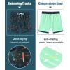 image:imageAPTRO Mens Swim Trunks with Compression Liner 5 Inch Bathing Suit Beach SwimsuitsM067 Leaf Zip Pockets