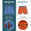 image:imageAPTRO Mens Swim Trunks with Compression Liner 5 Inch Bathing Suit Beach SwimsuitsM074 Fish Blue Zip Pockets